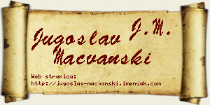 Jugoslav Mačvanski vizit kartica